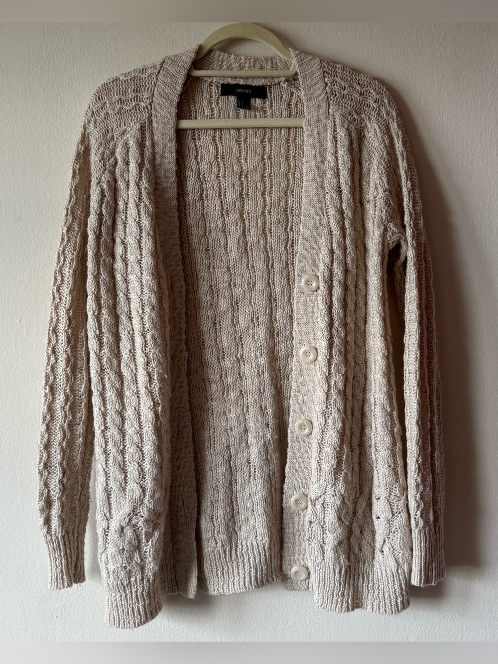 Cozy Cream Cable Knit Cardigan